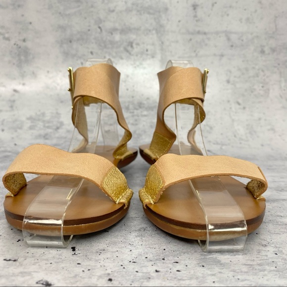 Rachel Zoe tan & gold leather strappy sandal 6.5 - Picture 5 of 12